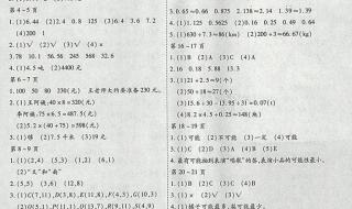 五年级下册暑假答案